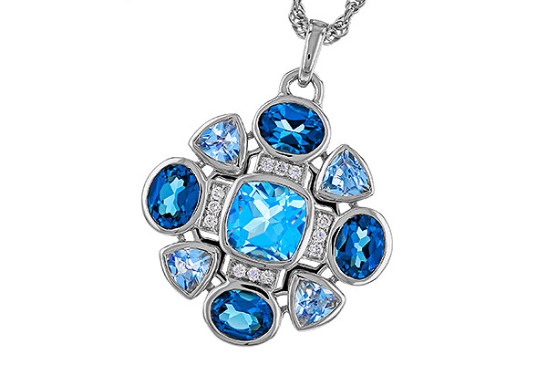 C274-94273: NECKLACE 3.19 TW BLUE TOPAZ 3.25 TGW
