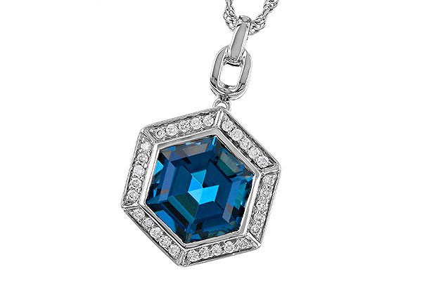 D274-93409: NECK 3.40 LONDON BLUE TOPAZ 3.55 TGW (9MM LBT)