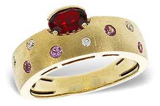 E274-97973: LDS RG .58 MULTI CLR (GAR & PINK SAPP) .66 TGW