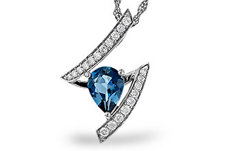 F274-92482: NECK 1.04 LONDON BLUE TOPAZ 1.23 TGW (8x6MM)