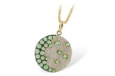 G188-57982: NECK .95 ROSE CUT GREEN GARNET 1.37 TGW