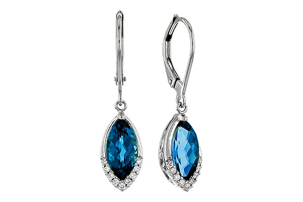 H274-98900: EARR 2.42 TW LONDON BLUE TOPAZ 2.50 TGW (9x5MM MQ)