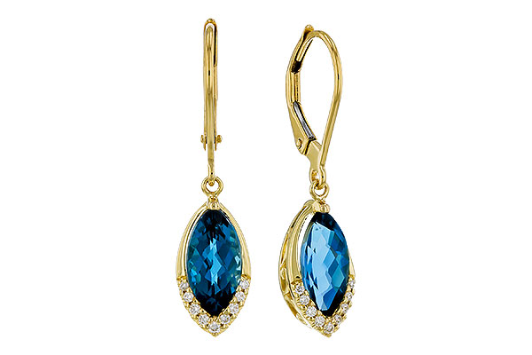 H274-98900: EARR 2.42 TW LONDON BLUE TOPAZ 2.50 TGW (9x5MM MQ)
